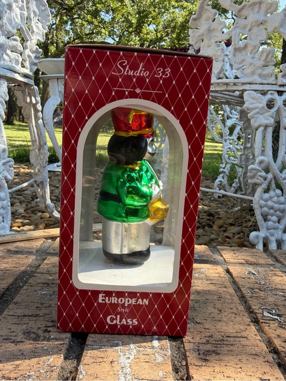 Studio 33 Christmas Soldier Blown Glass Tree Ornament 1997 European Style Glass